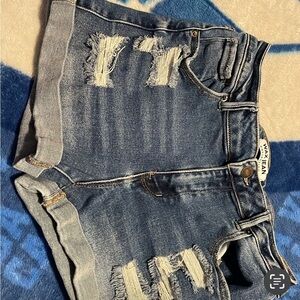 Wax Jean Women's Blue Denim Shorts